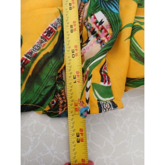 Womens Truly 4 You Yellow Tropical Tie Front Sash Elastic Waist Midi Skirt Large - Picture 6 of 10